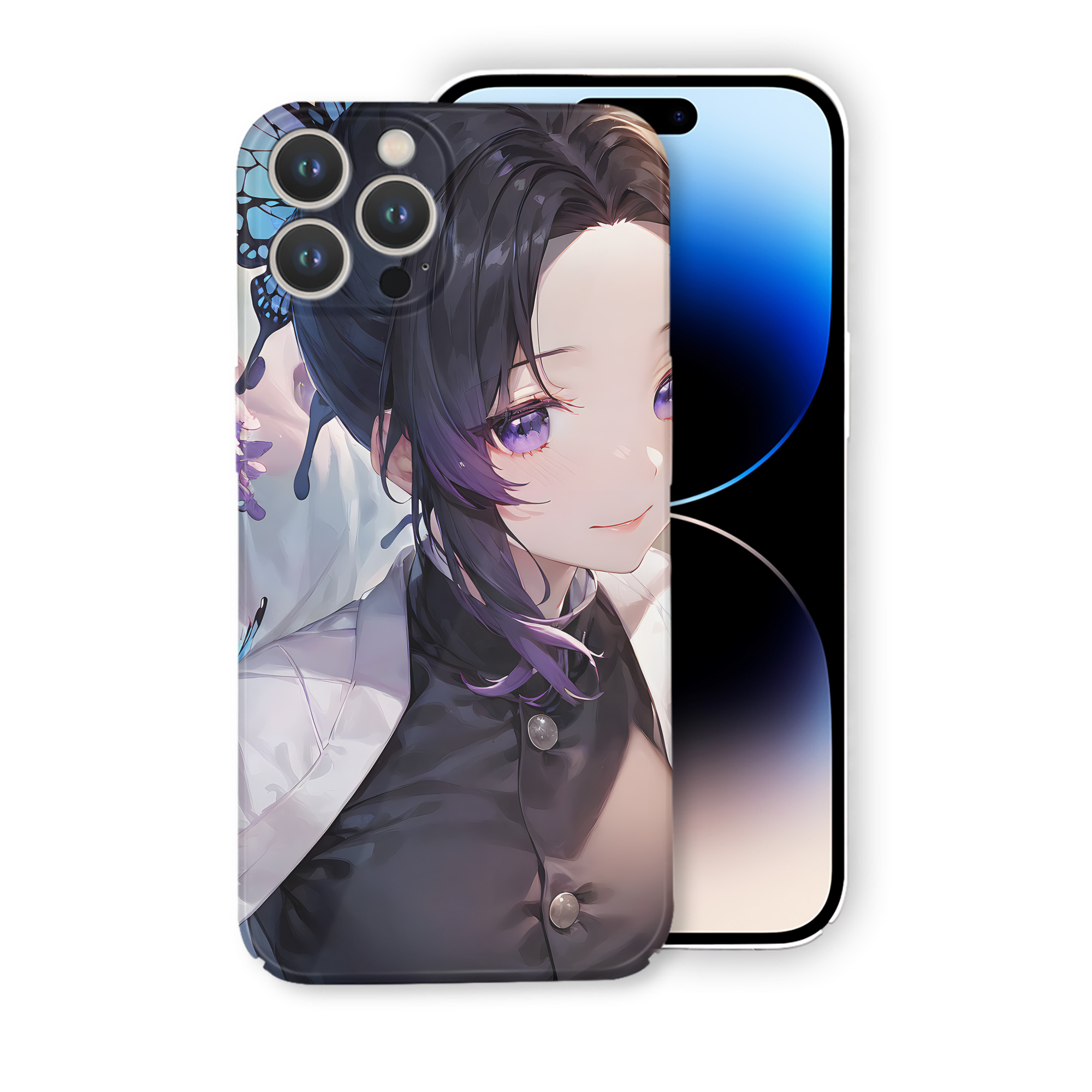 （画像用） 鬼滅の刃（きめつのやいば）蟲柱-胡蝶 しのぶ／こちょう しのぶ Kochou Shinobu 【iPhone 14シリーズ対応】ハードケース